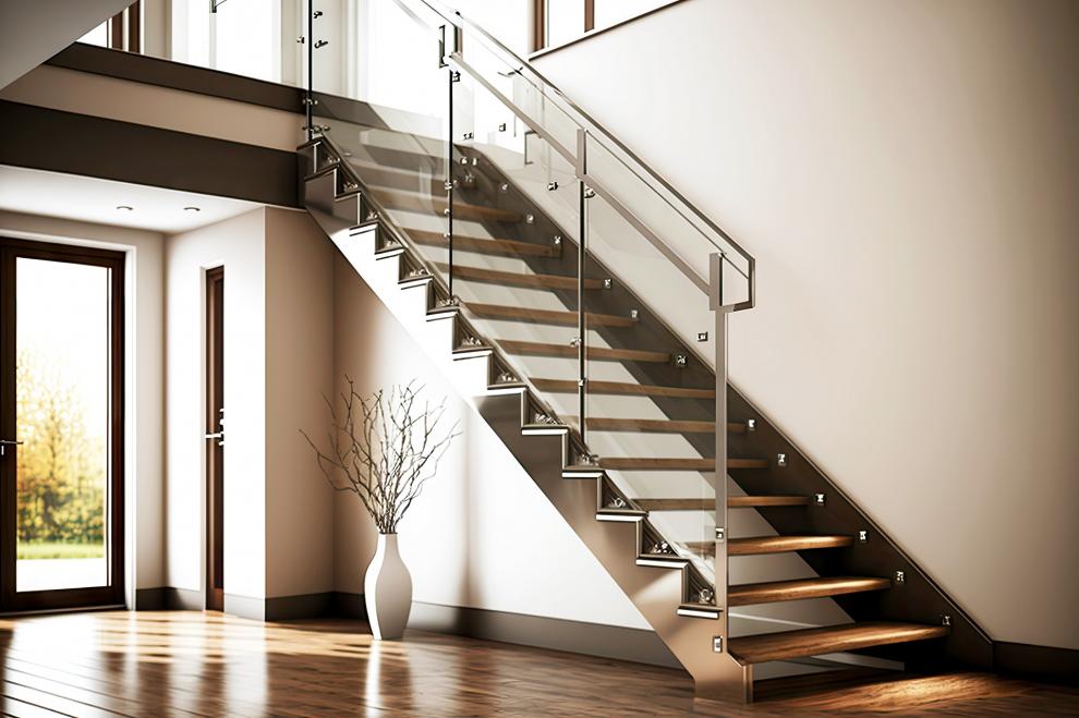 Wood And Glass Staircase Railing